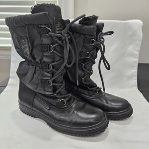 Coach Womens Sage Boots Size 8 Black Lace Up Mid Calf Insulated Outdoor Hiking